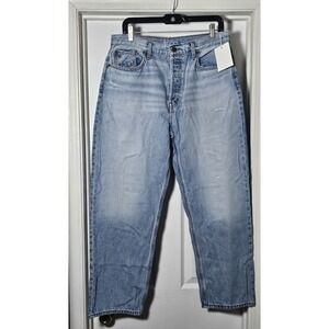 Etica Tyler High Rise Vintage Straight Leg  Jeans Size 32 NWT Distressed Blue